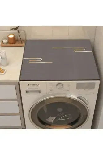 Else Kurutmalık Çamaşır Makinesi Örtüsü Koruma Matı Sıvı Geçirmez Kaymaz Yıkanabilir-DESEN - 3