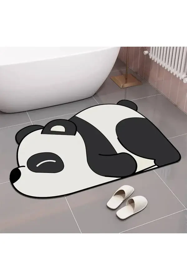 Else Panda Absorbent Bath Mat, Toilet Single Piece Animal Bath Rug - 1
