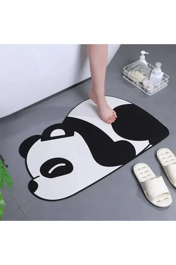 Else Panda Absorbent Bath Mat, Toilet Single Piece Animal Bath Rug - 2