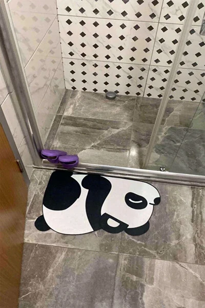 Else Panda Absorbent Bath Mat, Toilet Single Piece Animal Bath Rug - 5