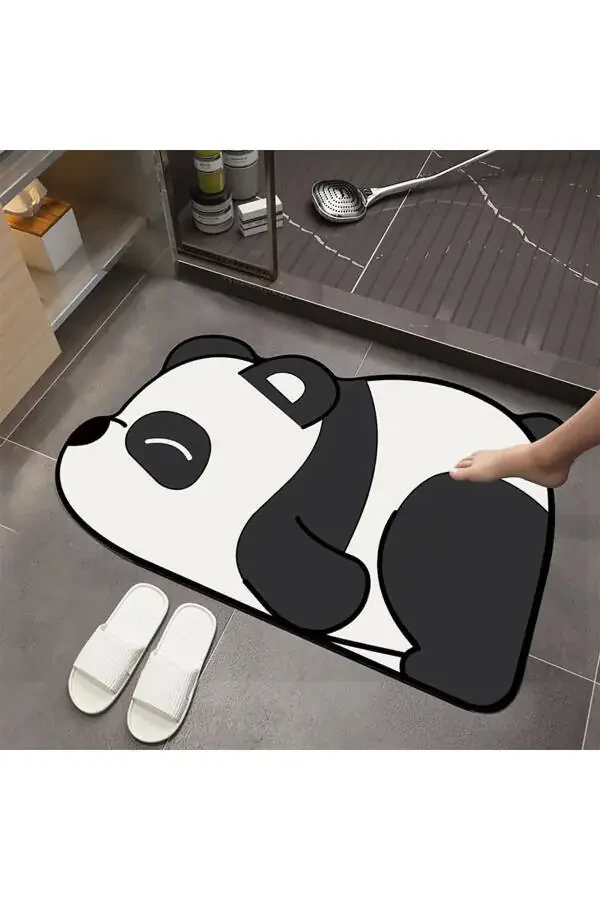 Else Panda Absorbent Bath Mat, Toilet Single Piece Animal Bath Rug - 8