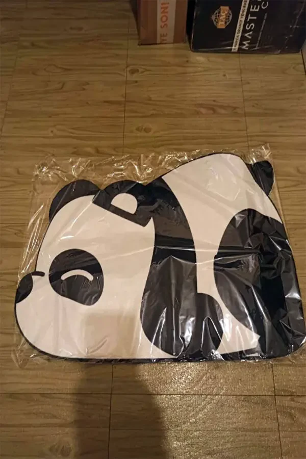 Else Panda Su Emici Duş Önü Banyo Paspası Klozet Tek Parça Hayvanlı Banyo Halısı - 7