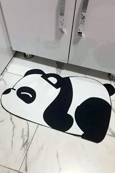 Else Panda Сув ютувчи душ олдидан ванна хонаси учун палас, туалет учун бир бўлак ҳайвонли ванна ковриги - 4