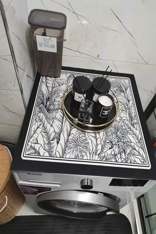 Else Quruq Kir Yuvish Mashinasi Qopqog'i Himoya Mat, Suyuqlik O'tkazmaydigan, Sirpanmaydigan, Yuviladigan - 6