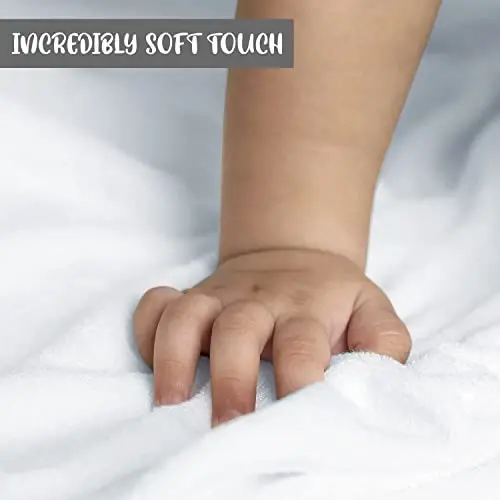 ELSVIN 2 ta kapüşonli chaqaloq sochiqlari to'plami – Oq va kulrang – Hashamatli, katta va super absorbent – 30 x 30 dyuym – Yumshoq va go'daklar, yosh bolalar va bolalar uchun mos – 400 GSM - 4
