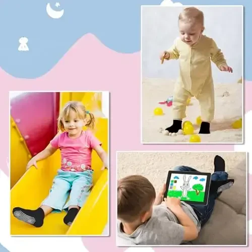 ELUTONG Non Slip Toddler Socks,Boy Socks with Grips 15 Pairs Anti Skid Kids Low Cut Socks for Baby Infant(0-7 Years) - 3