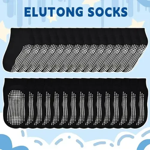 ELUTONG Non Slip Toddler Socks,Boy Socks with Grips 15 Pairs Anti Skid Kids Low Cut Socks for Baby Infant(0-7 Years) - 4