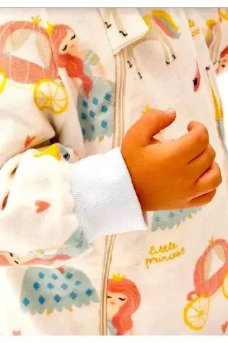 Elyafsiz Organik Qishki Uzun Yengli Ikki Qavat 100% Paxta Muslin Malika Gazel Bolasi Uyqu Tulumchasi - 4