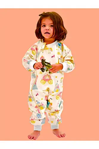 Elyafsiz Organik Qishki Uzun Yengli Ikki Qavat 100% Paxta Muslin Malika Gazel Bolasi Uyqu Tulumchasi - 5