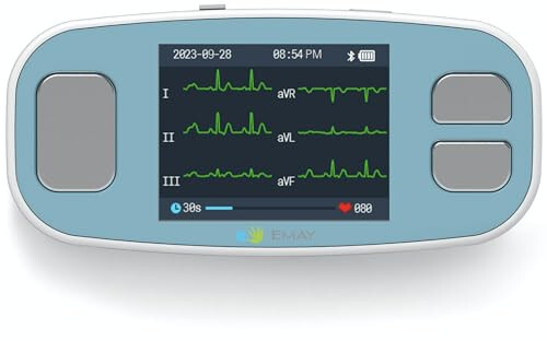 EMAY 6L Taşınabilir EKG Monitörü | 6 Kanalda EKG ve Kalp Atış Hızı Kaydı | Akıllı Telefon ve Bilgisayar ile Uyumlu | Abonelik Gerektirmez - 1