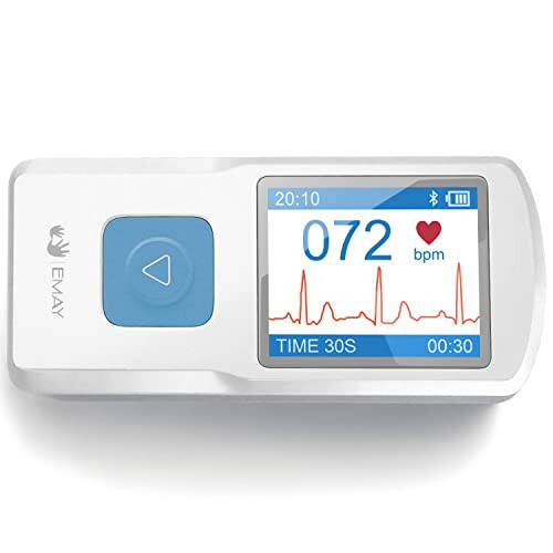 EMAY Ko'chma EKG Monitori | EKG va yurak urishini istalgan vaqtda va istalgan joyda qayd qiling | LCD ekran va xotira bilan mustaqil qurilma | Obuna talab qilinmaydi - 1