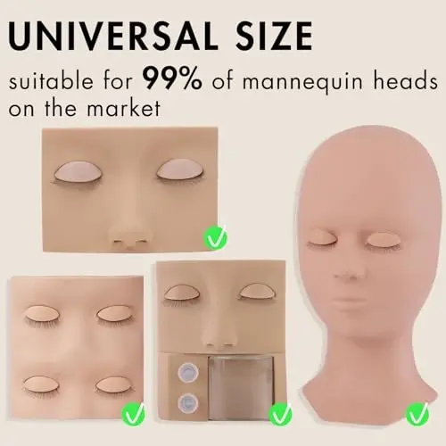 Embagol Multifunction Replaced Eyelids Makeup for Training Head Removable Realistic Eyelids Eyelash Training (3 Pair (Pack of 1)) - 4