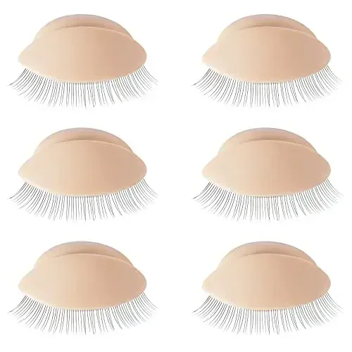 Embagol Multifunction Replaced Eyelids Makeup for Training Head Removable Realistic Eyelids Eyelash Training (3 Pair (Pack of 1)) - 1