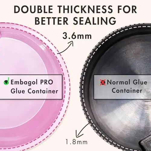 Embagol Eyelash Glue Storage Container Tank - Adhesive Jar Stand Makeup Case Cosmetic Storage Tank - Pink - Embagol (1)