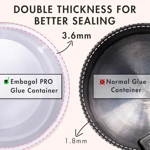 Embagol Eyelash Glue Storage Container Tank - Adhesive Jar Stand Makeup Case Cosmetic Storage Tank - White with Pink - Embagol (1)