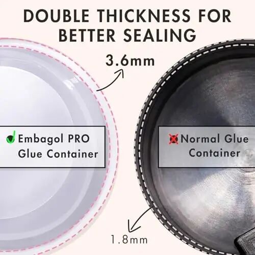 Embagol Eyelash Glue Storage Container Tank - Adhesive Jar Stand Makeup Case Cosmetic Storage Tank - White with Pink - Embagol (1)