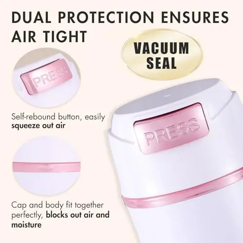 Embagol Eyelash Glue Storage Container Tank - Adhesive Jar Stand Makeup Case Cosmetic Storage Tank - White with Pink - 4