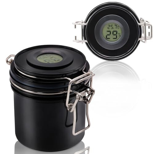 Embagol False Lash Glue Storage Tank With Thermometer Adhesive Carbon Sealed Leak-proof Containers Grafting Eyelash Extension Supplies (BLACK) - EMBAGOL