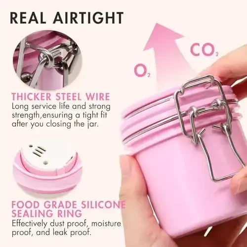 Embagol False Lash Glue Storage Tank With Thermometer Adhesive Carbon Sealed Leak-proof Containers Grafting Eyelash Extension Supplies(PINK) - 4