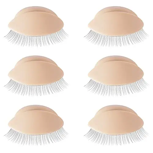 Embagol Multifunction Replaced Eyelids Makeup for Training Head Removable Realistic Eyelids Eyelash Training (3 Pair (Pack of 1)) - 1