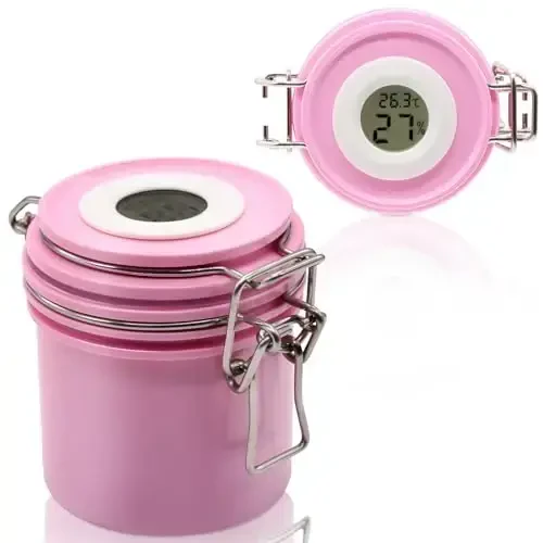 Embagol False Lash Glue Storage Tank With Thermometer Adhesive Carbon Sealed Leak-proof Containers Grafting Eyelash Extension Supplies(PINK) - EMBAGOL