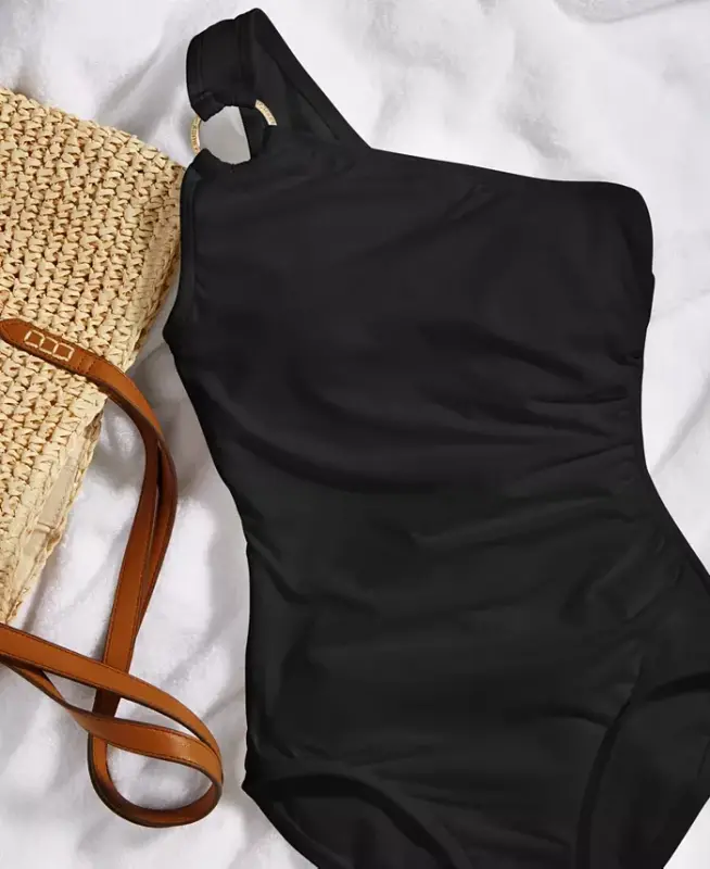 Embellished One-Shoulder Underwire One-Piece Swimsuit - 3