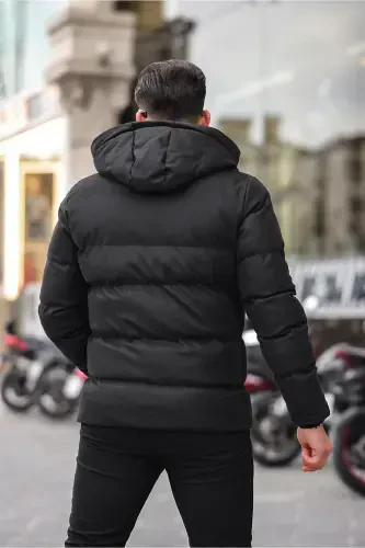 Emblem Carbon Leather Jacket Hooded PLDP 2959-BLACK - 4