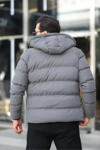 Emblem Carbon Leather Jacket Hooded PLDP 2959-GRAY - 5