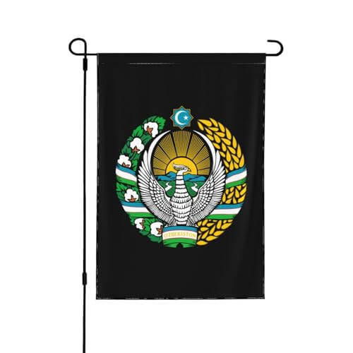 Emblem of Uzbekistan Garden Flags for Outside 12.5