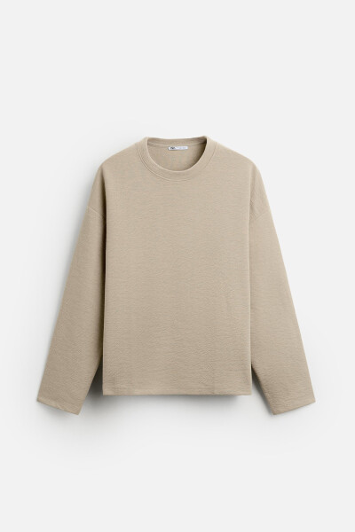 Embossed Jacquard Sweatshirt (Beige) - 7