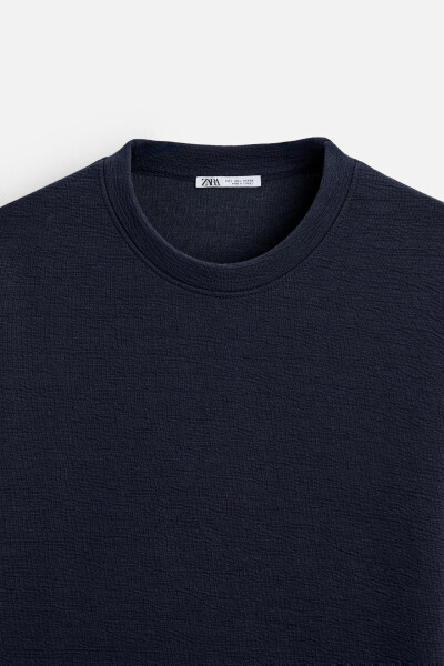 Embossed jacquard sweatshirt, navy blue. - 8