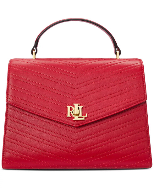 Embossed Leather Farrah Satchel Festival Red - 3