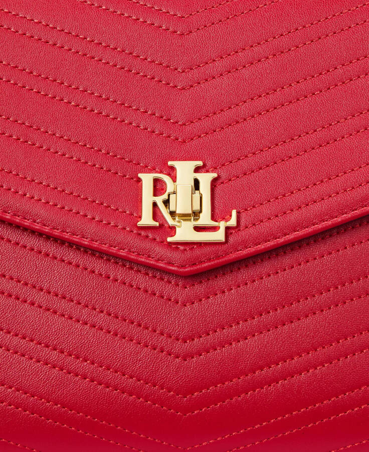 Embossed Leather Farrah Satchel Festival Red - 4