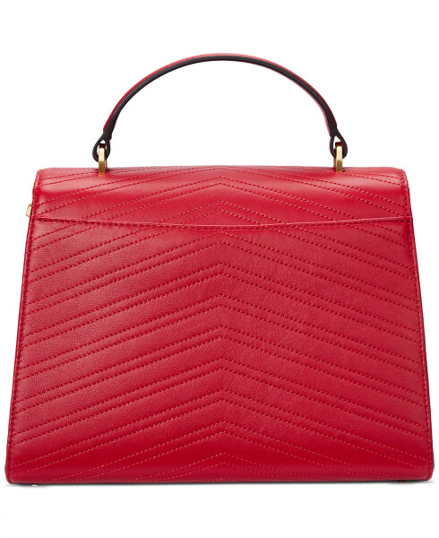 Embossed Leather Farrah Satchel Festival Red - 6