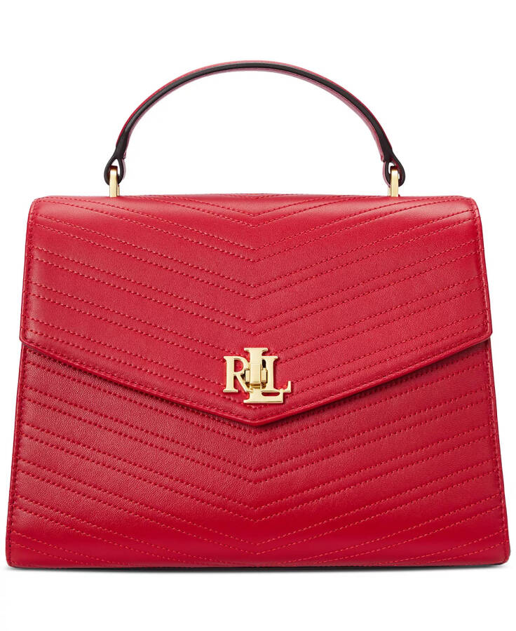 Embossed Leather Farrah Satchel Festve Red - 3