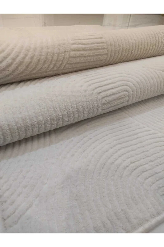 Embossed Non-Slip Floor Room Living Room Corridor Kitchen Rug Runner Cream - MERINOS