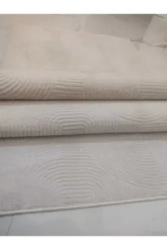 Embossed Non-Slip Floor Room Living Room Corridor Kitchen Rug Runner Cream - 3