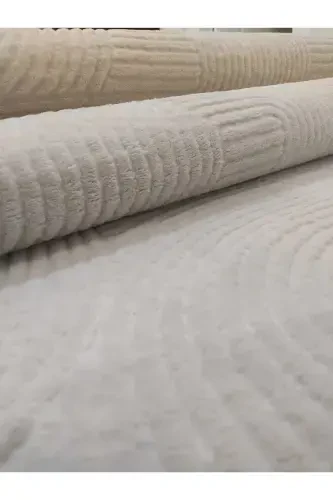 Embossed Non-Slip Floor Room Living Room Corridor Kitchen Rug Runner Cream - 4