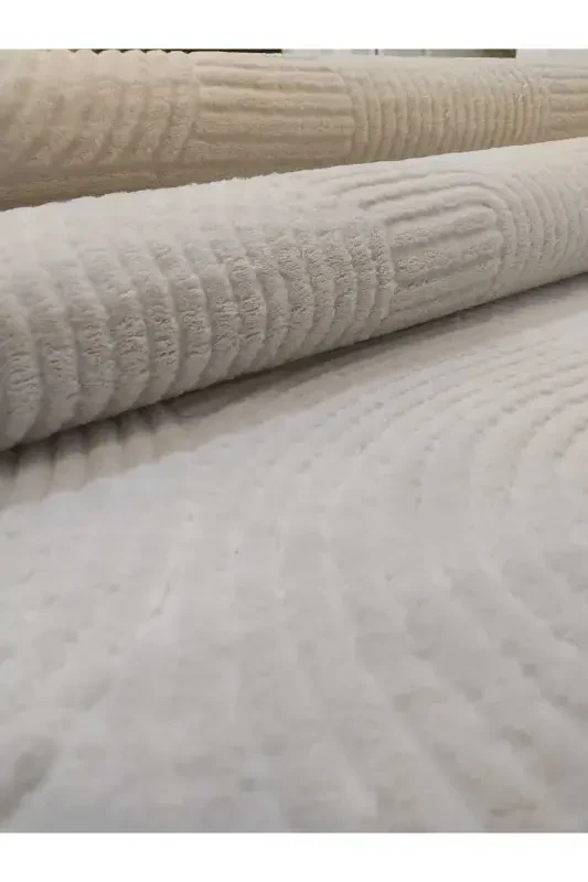 Embossed Non-Slip Floor Room Living Room Corridor Kitchen Rug Runner Cream - 4