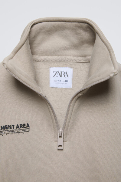 EMBOSSED SLOGAN SWEATSHIRT-Taupe Brown Gray - 4