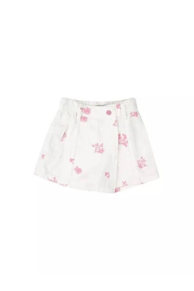 Embroidered Baby Girl Shorts Skirt with Elastic Waistband - ESCABEL