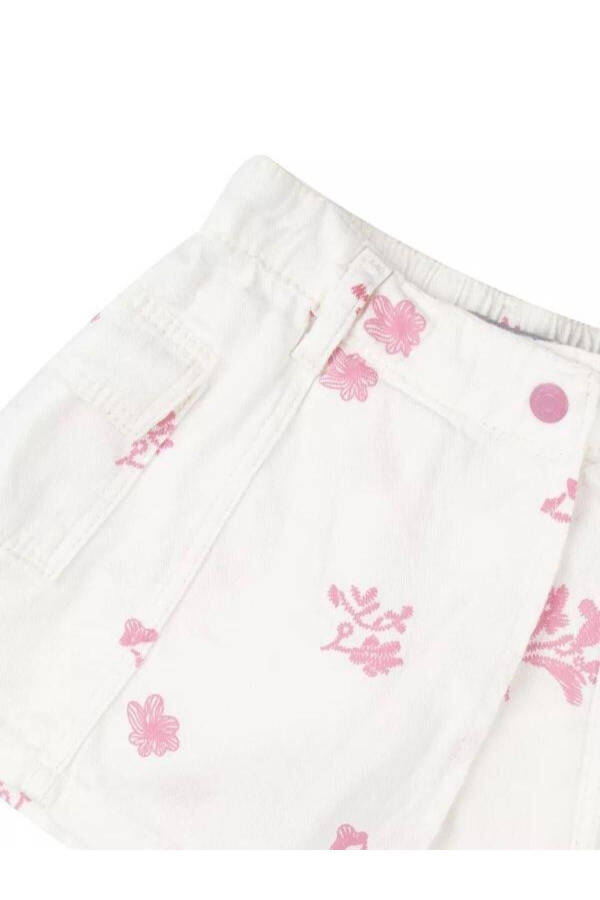 Embroidered Baby Girl Shorts Skirt with Elastic Waistband - 2