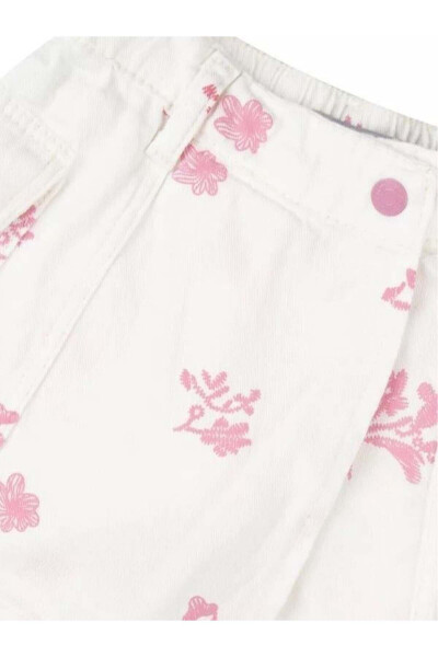 Embroidered Baby Girl Shorts Skirt with Elastic Waistband - 4