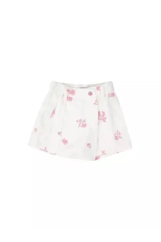 Embroidered Baby Girl Shorts Skirt with Elastic Waistband - 1