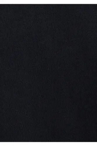 Embroidered Black Basic T-Shirt Loose Fit - 8