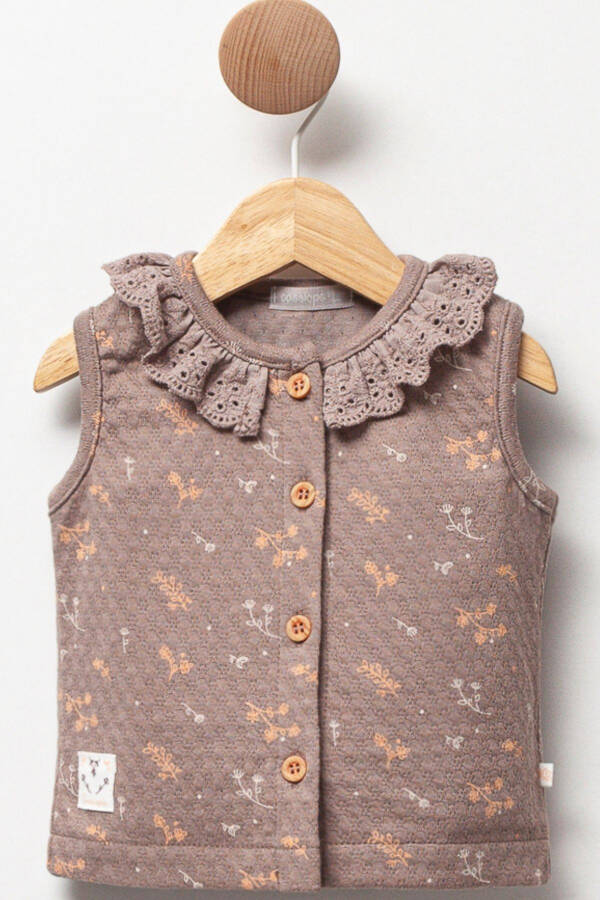 Embroidered, Button-Front Baby Girl Vest - 2