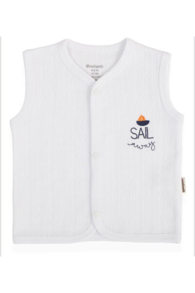 Embroidered cotton baby vest - MINILAMB