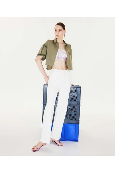 Embroidered crop top - TWIST