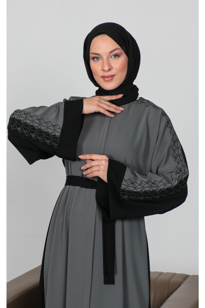 Embroidered Cupra Fabric Abaya - 5