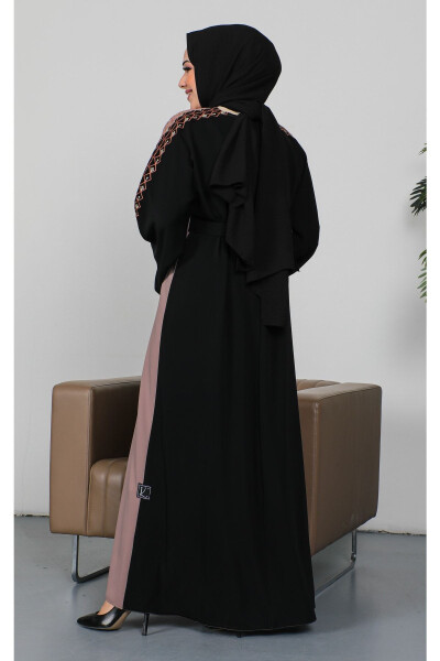 Embroidered Cupra Fabric Abaya - 5